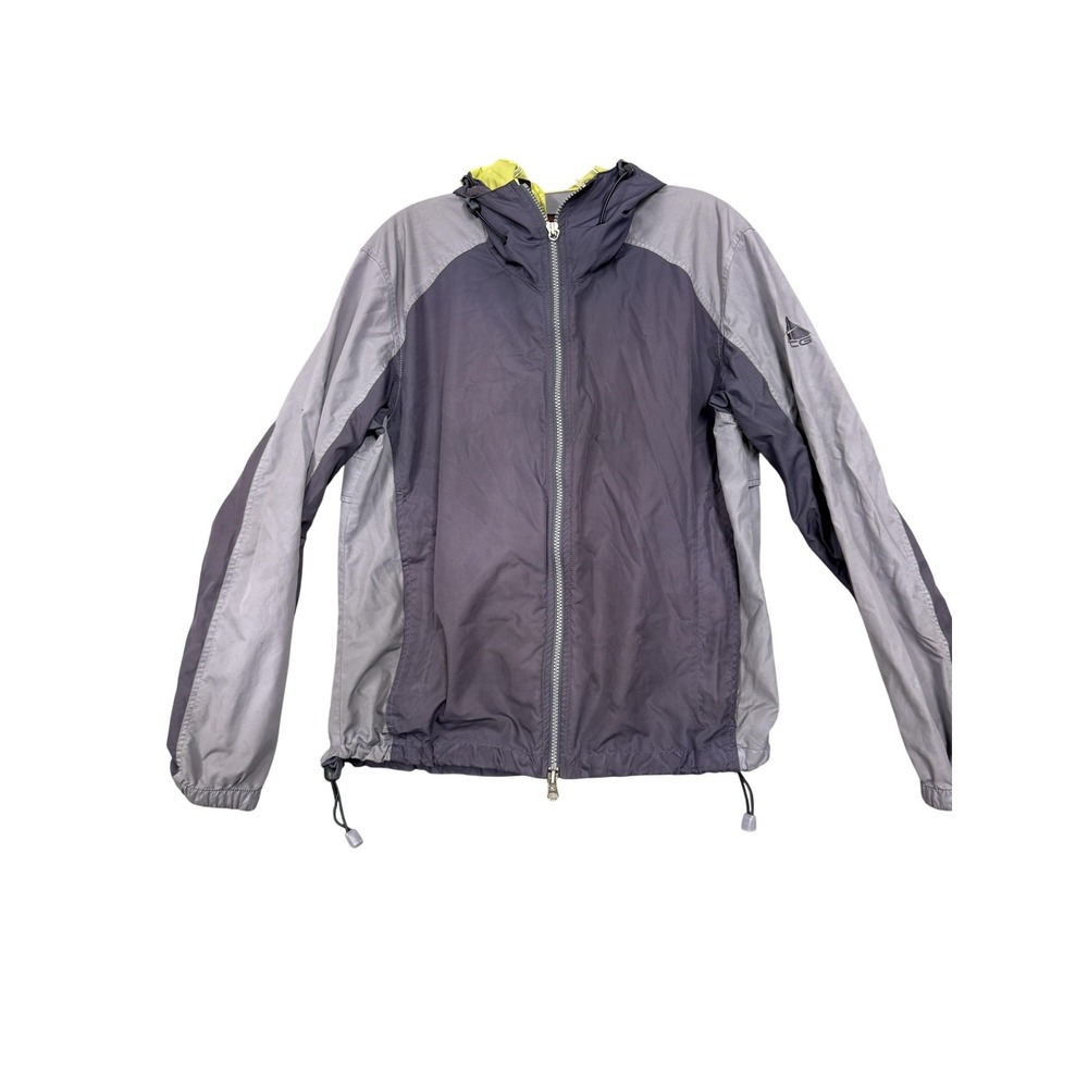 Nike ACG Jacket Mens Medium Purple Gray Hooded Windbreaker‎ Zip Pockets Hiking